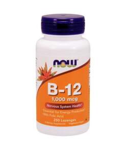 NOW Foods - Vitamin B-12 with Folic Acid 1000mcg - 250 lozenges