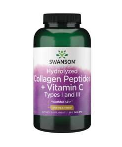 SWANSON Hydrolyseret kollagen I og III + C 250 tab