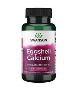 Swanson - Æggeskalskalcium med vitamin D-3 - 60 kapsler