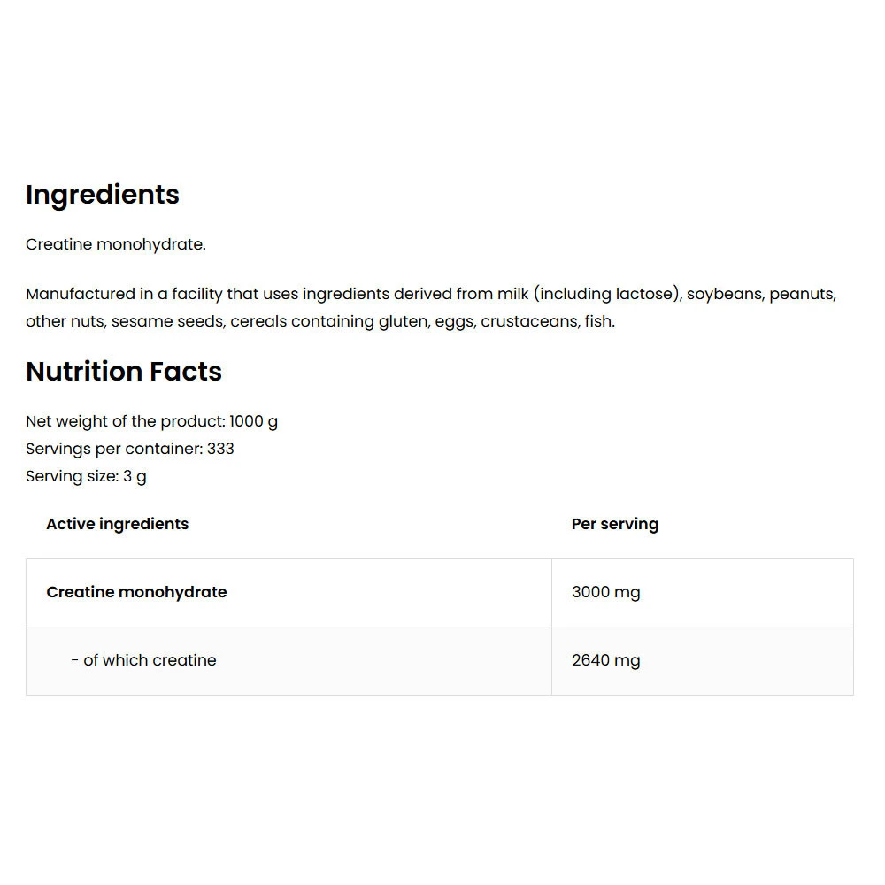 OstroVit – 100% kreatinmonohüdraat, naturaalne – 1000 g - Image 5