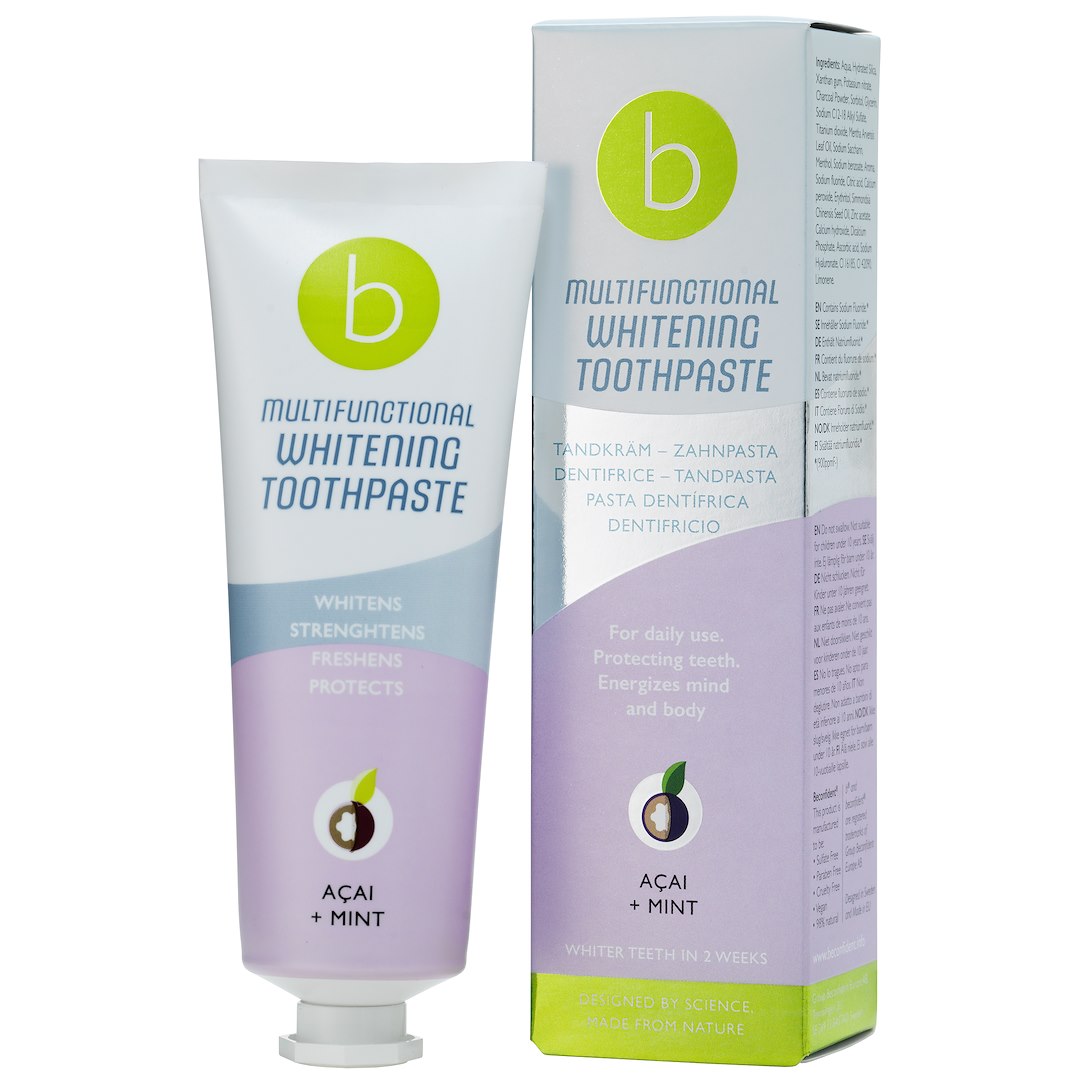 BECONFIDENT Multifunctional whitening toothpaste with acai berry and mint flavour (75 ml)