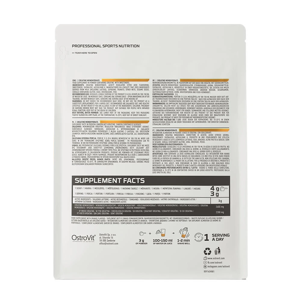 OstroVit – Kreatinmonohüdraat apelsini maitsega – 300 g - Image 4