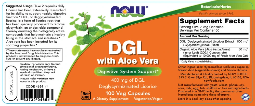 DGL med Aloe Vera – Vegetabilske kapslid – 100 kapslit - Image 2
