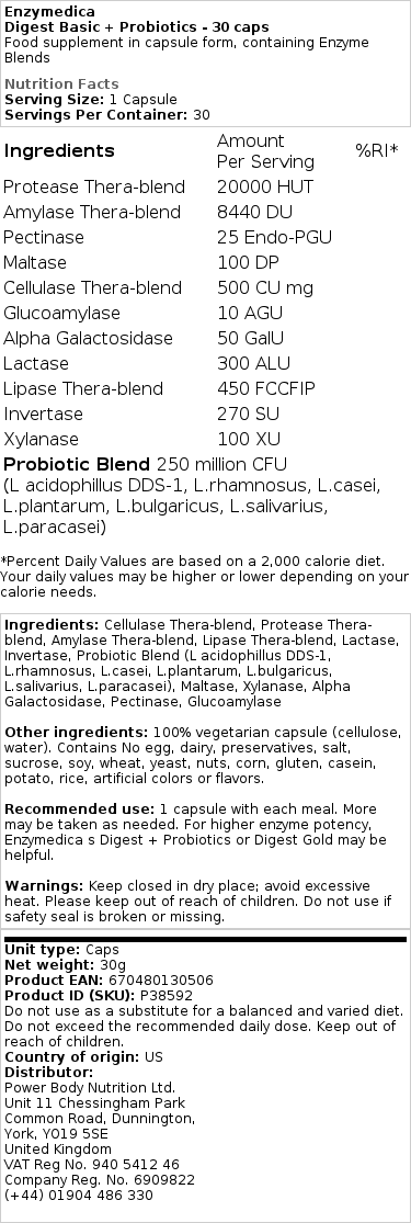 Digest Basic + Probiotika – 30 kapslit - Image 2