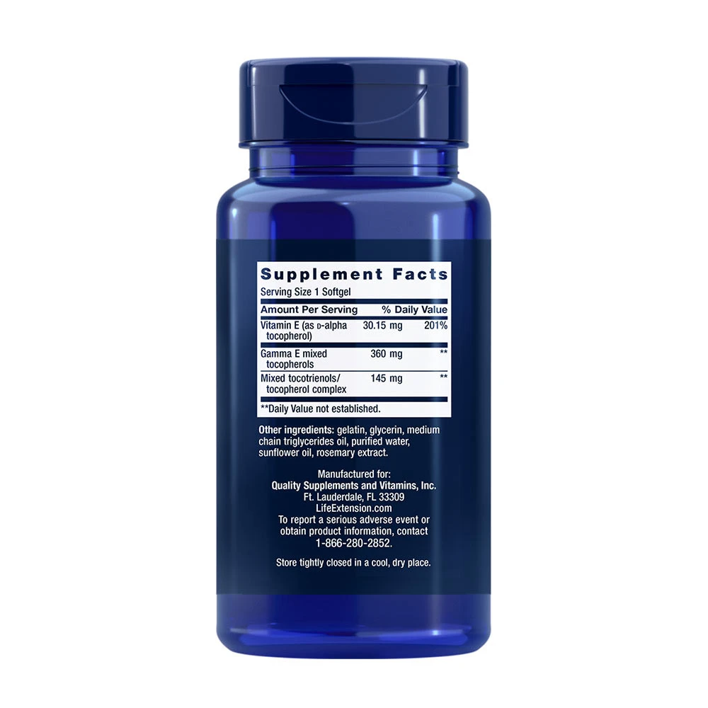 Gamma E segatud tokoferoolid ja tokotrienoolid – 60 pehmekapslit - Image 2