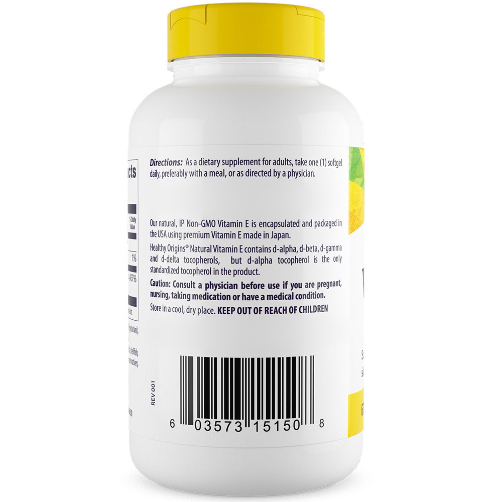 Healthy Origins – Natural vitamin E 1 000 IU 120 pehmetoosi - Image 4