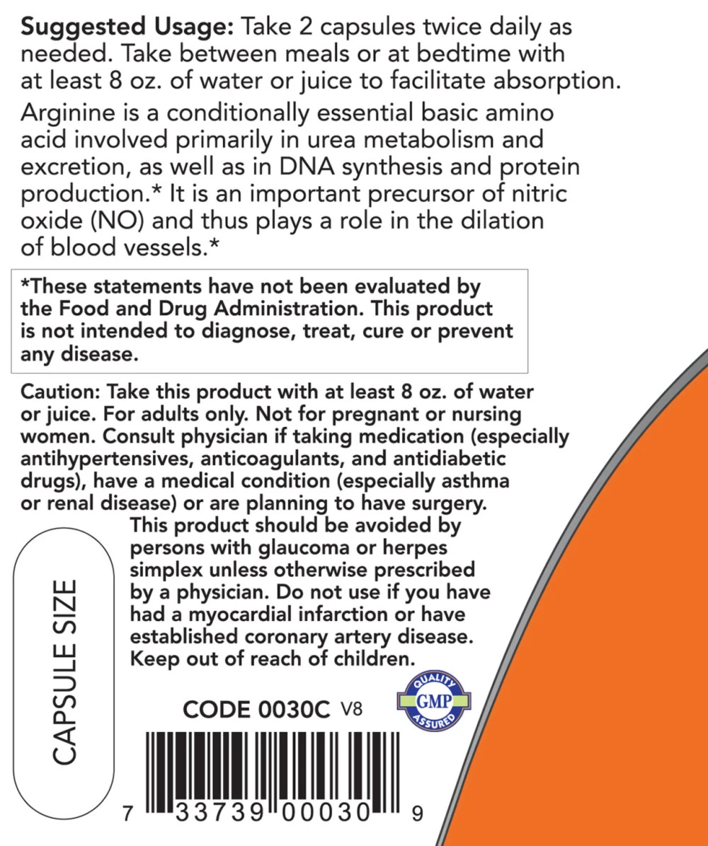 L-Arginiin – 500 mg · 100 kapslit - Image 6