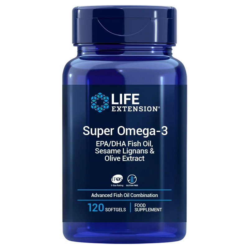 LIFE EXTENSION Super Omega-3 EPA/DHA with Sesame Lignans & Olive Extract EU version (120 enteric coated sgels)