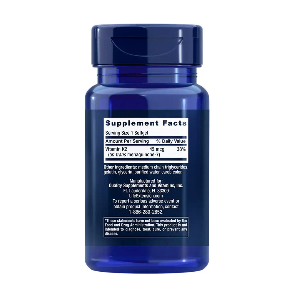 Madala Dosis K2-vitamiin (MK-7) – 45 mcg · 90 pehmekapslit - Image 3