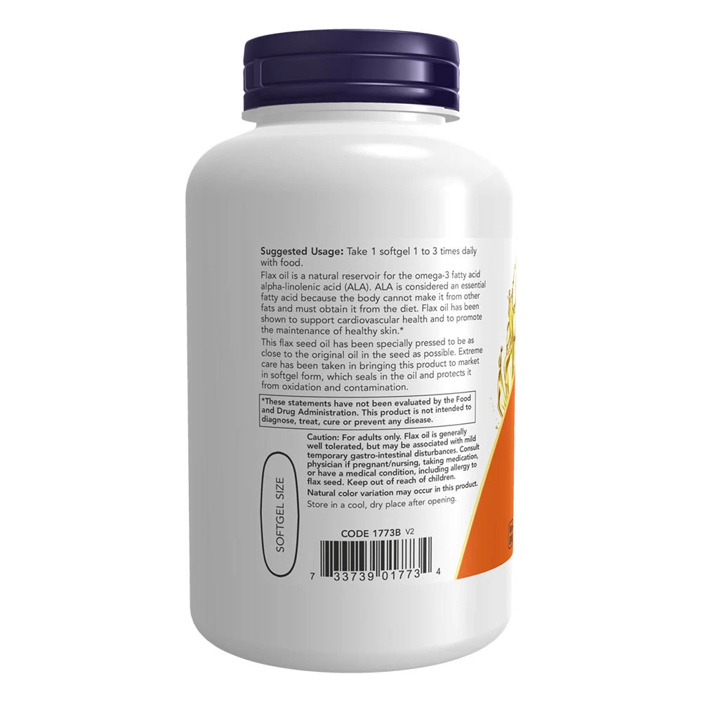 NOW Foods – Hørfrøõli 1000 mg vegansk formulatsioon, 120 veggie softgels - Image 5