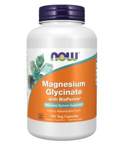 NOW Magnesium Glycinate with BioPerine® (180 Capsules)