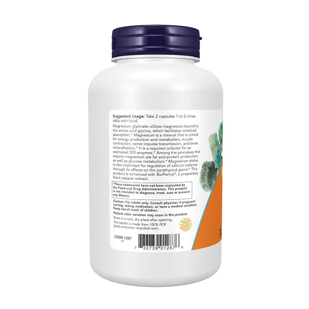 NOW Foods – Magneesiumglycinaat med BioPerine 180 kapslit - Image 6