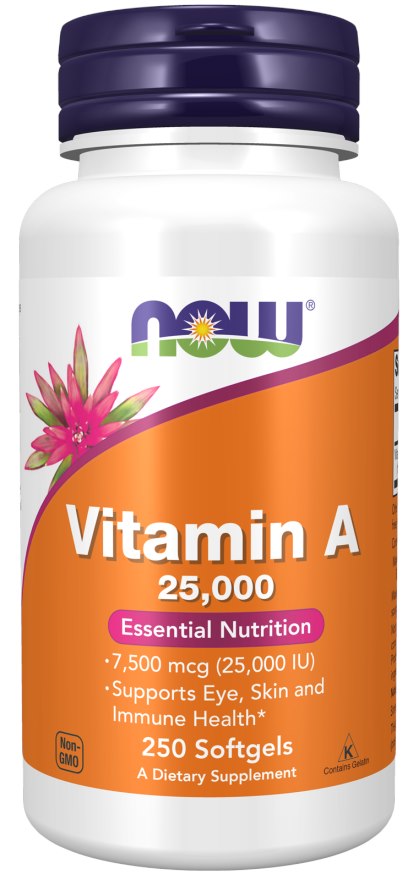 NOW Vitamin A 25000 IU (250 Softgels)
