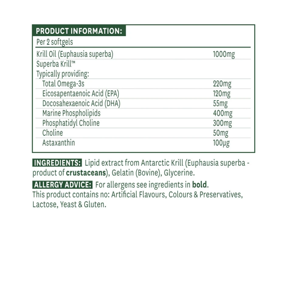 Natures Aid – Antarctic krilliõli 500 mg (60 pehmekapslit) - Pilt 4