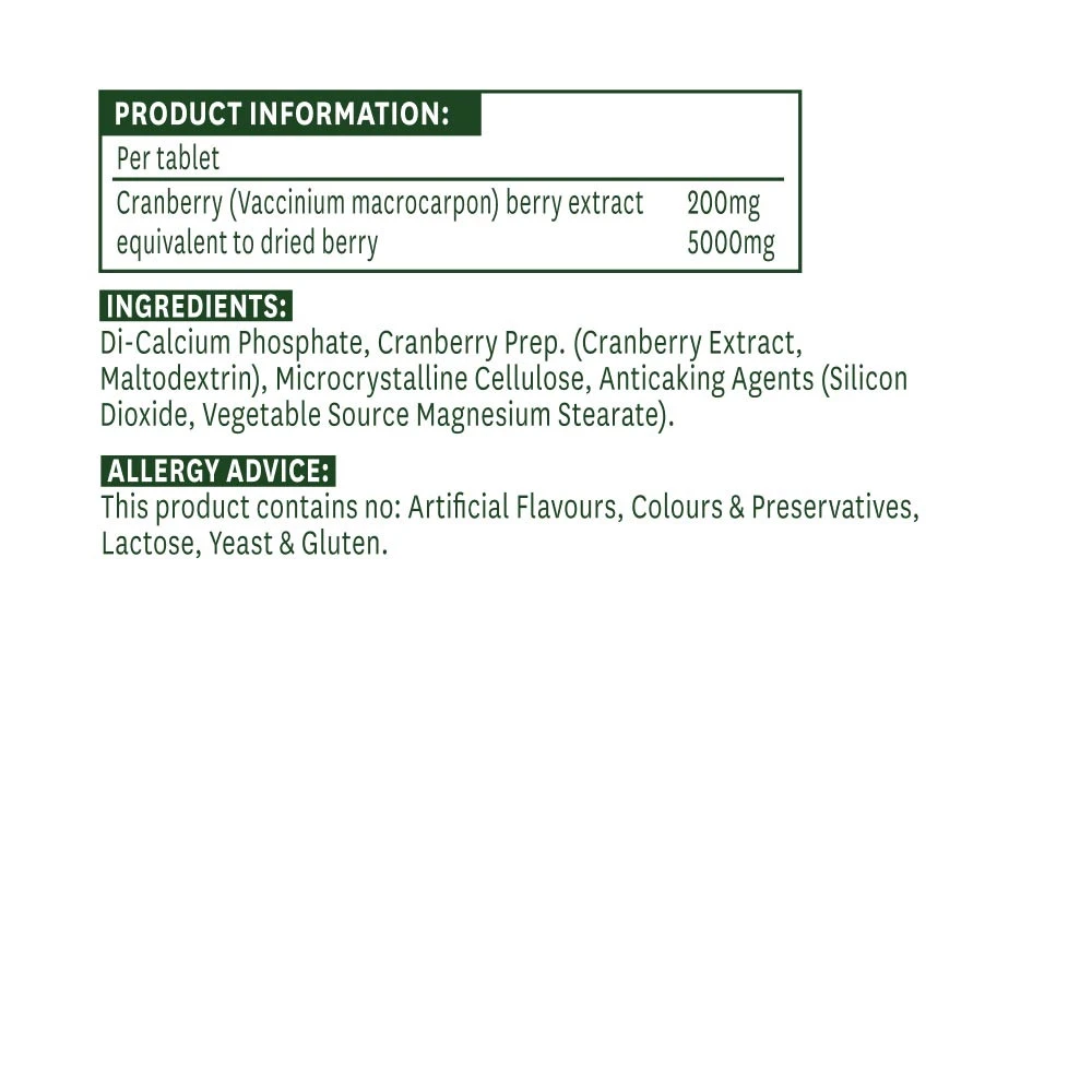 Natures Aid – Tranebær 200 mg (30 tabletti) - Image 2