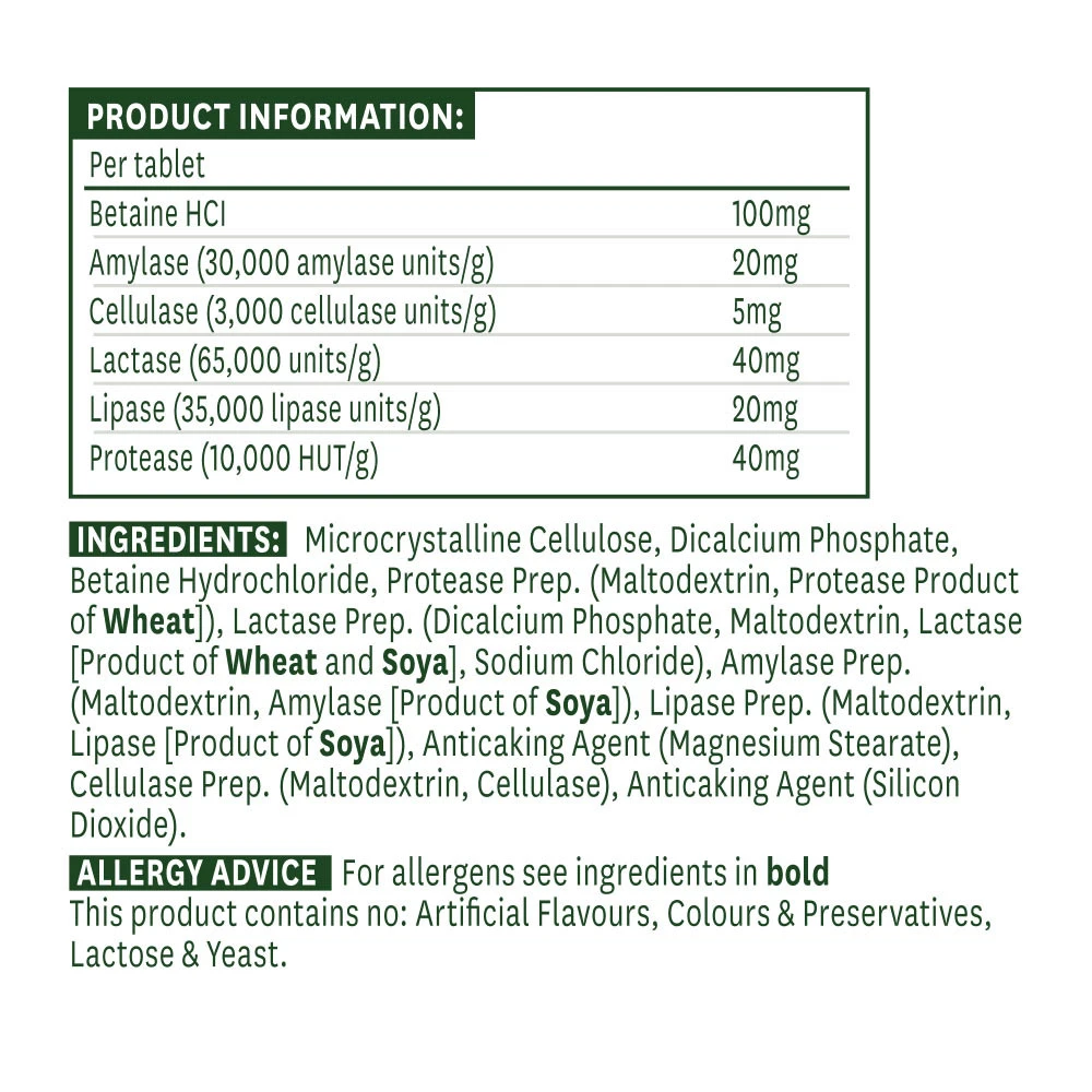 Natures Aid – Digestive Enzyme Complex – 60 tabletti - Image 4