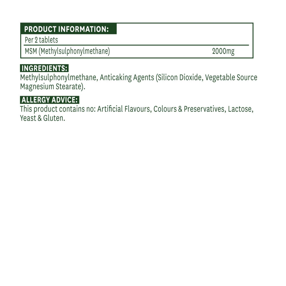 Natures Aid – MSM 1000 mg, 90 tabletti - Image 4