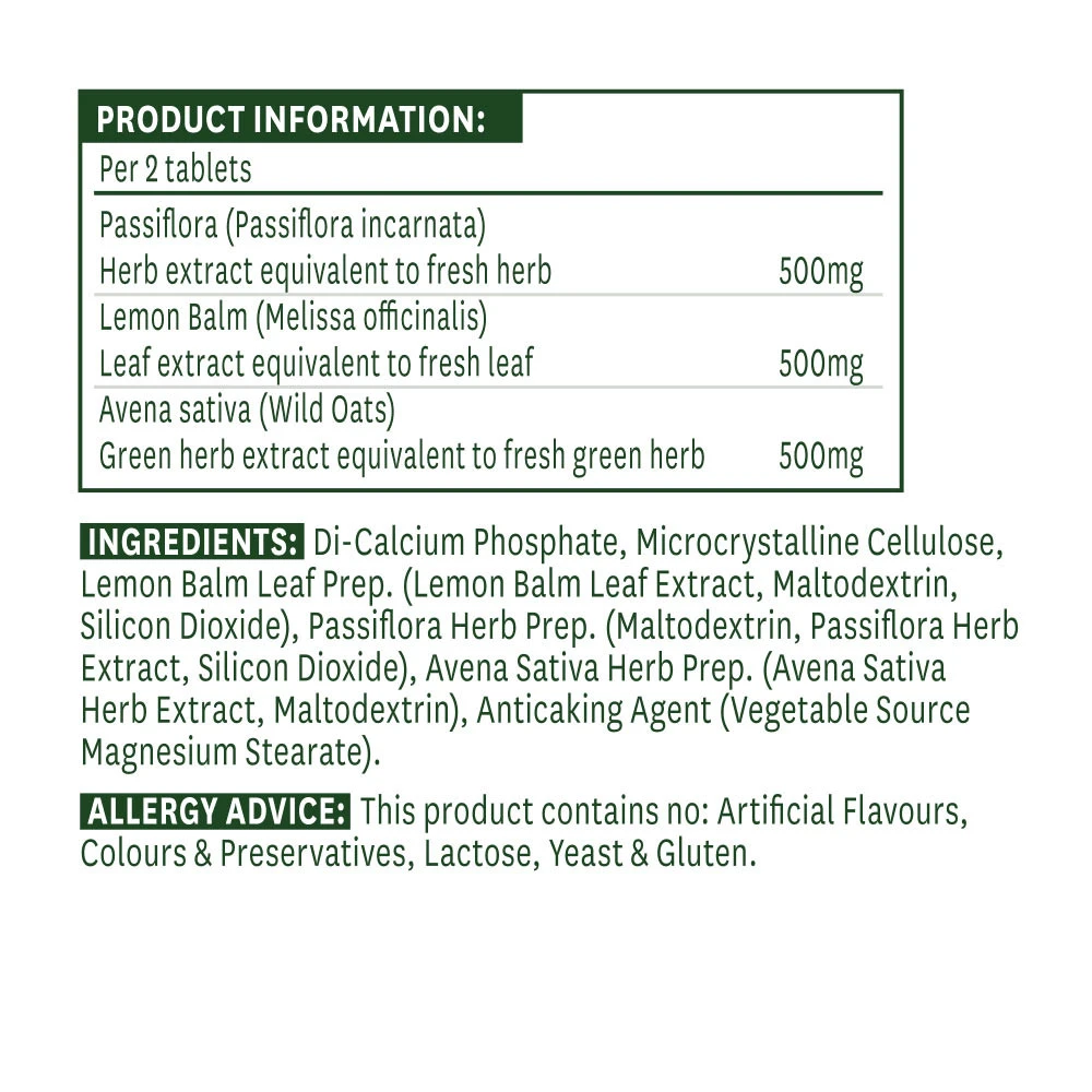 Natures Aid – Passiflora Complex – 60 tabletti - Image 2