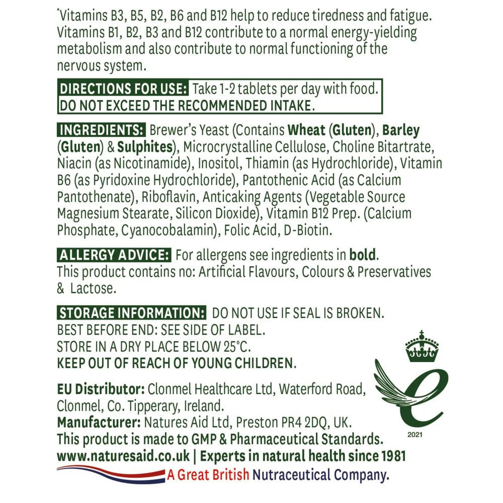 Natures Aid – Vitamiin B-kompleks 90 tabletti - Image 4