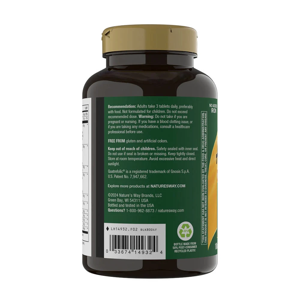 Nature's Way – Alive! Max3 päevane multivitamiin ilma raudata – 180 tabletti - Image 8