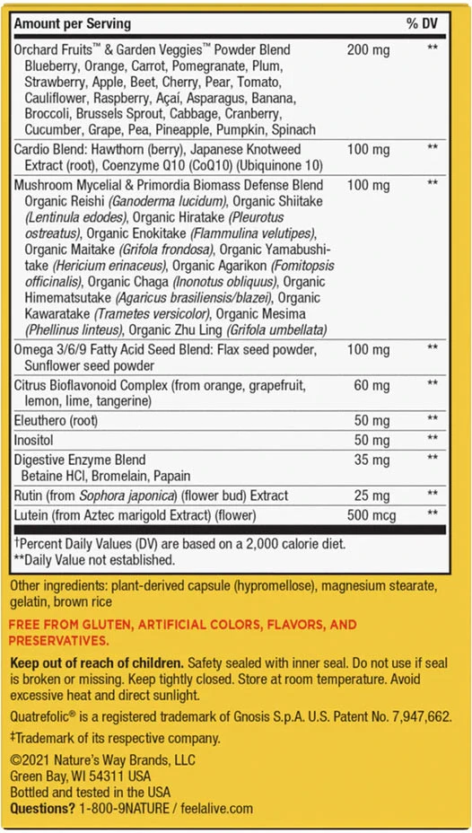 Nature's Way – Alive! Max6 Max potentsus päevane multivitamiin ilma raudata – 90 kapslit - Image 3