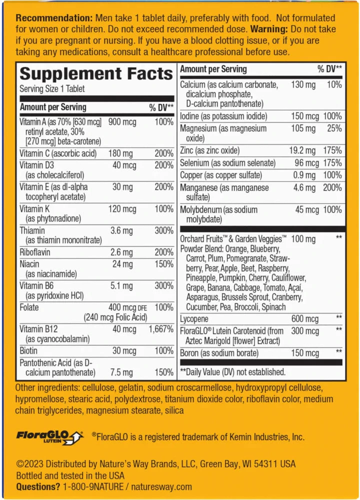 Nature's Way – Alive!® Men's 50+ täiskomplektne multivitamiin 50 tabletti - Image 4