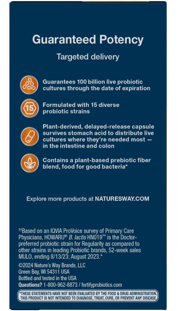 Natures Way – Fortify Optima 100 Billion Probiotics – 30 kapslit - Image 6