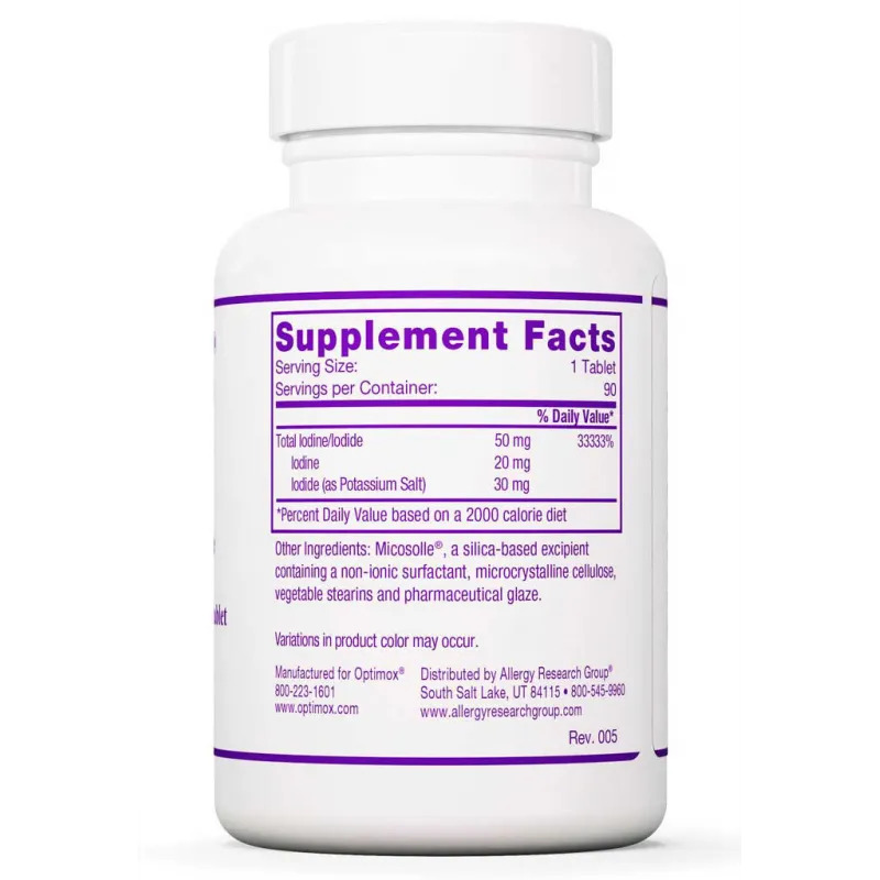 Optimox Corporation – Optimox Corporation Iodoral (iodine and potassium iodide) 50mg 90 tabletti - Image 3
