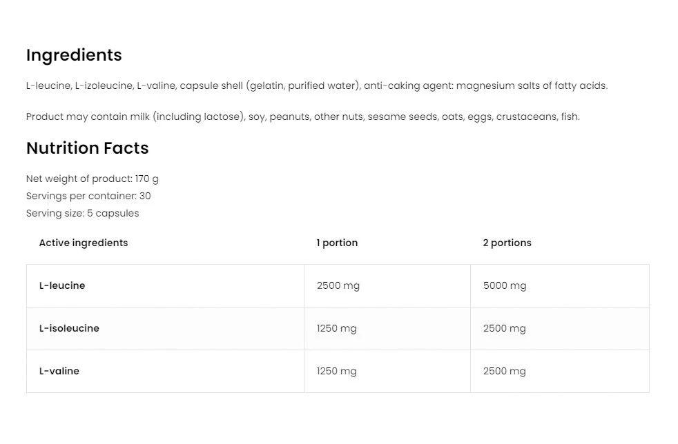 OstroVit – BCAA 5000 mg, 150 kapslit - Image 4
