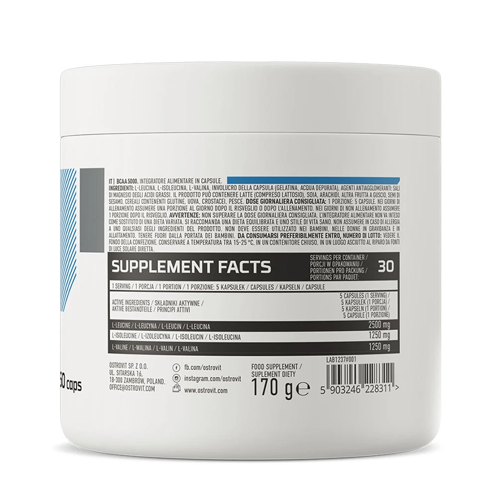 OstroVit – BCAA 5000 mg, 150 kapslit - Image 6