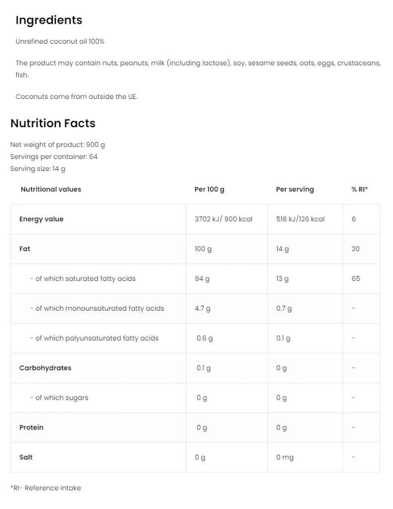 Ostrovit – Jomfru kookosõli – 900 g - Image 2