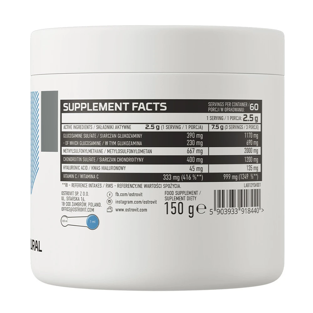 OstroVit – Glükoosamiin + MSM + Kondroitiin Pulber – 150 g - Image 4
