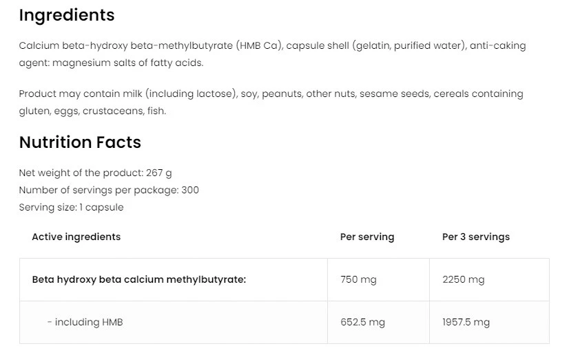 Ostrovit – HMB 2250 mg, 300 kapslit - Image 4