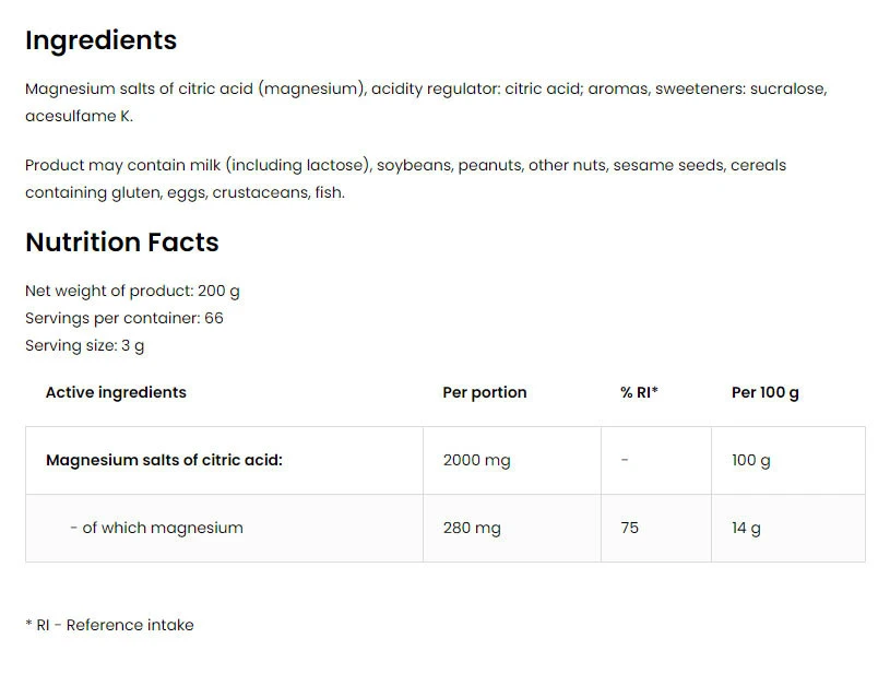 OstroVit – Magneesiumtsitraat vaarika-limonaadi mündiga 200 g - Image 2