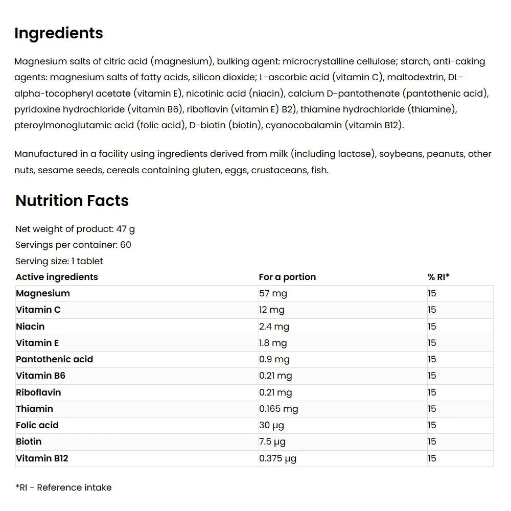 Ostrovit – Magnez MAX + vitamiinid – 60 tabletti - Image 5