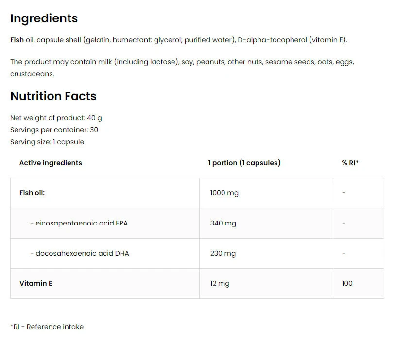 OstroVit – Pharma Elite Omega 3 – 30 kapslit - Image 2