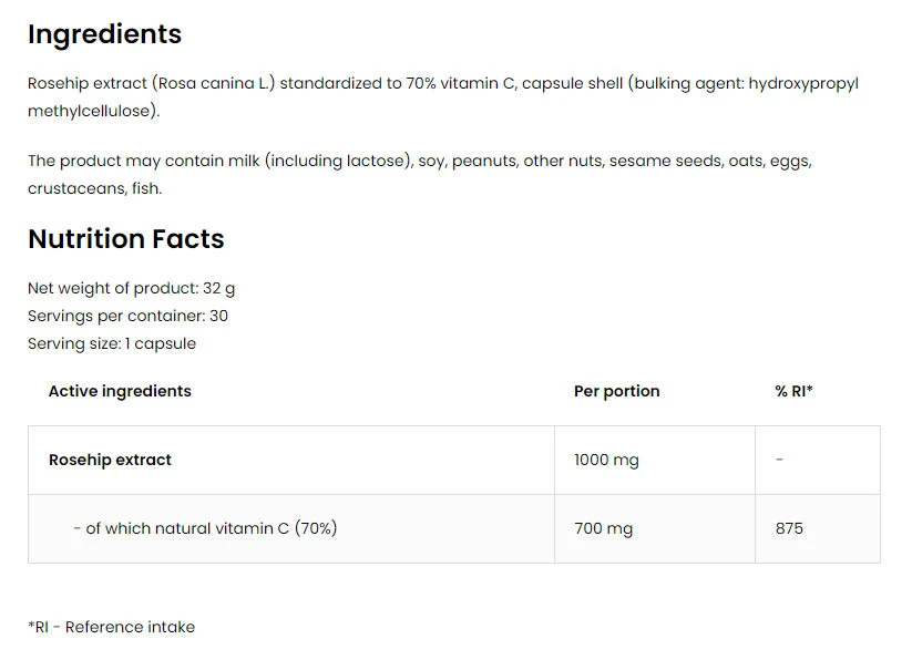 OstroVit – Pharma Natural C-vitamiin hybri 30 kapslit - Image 7