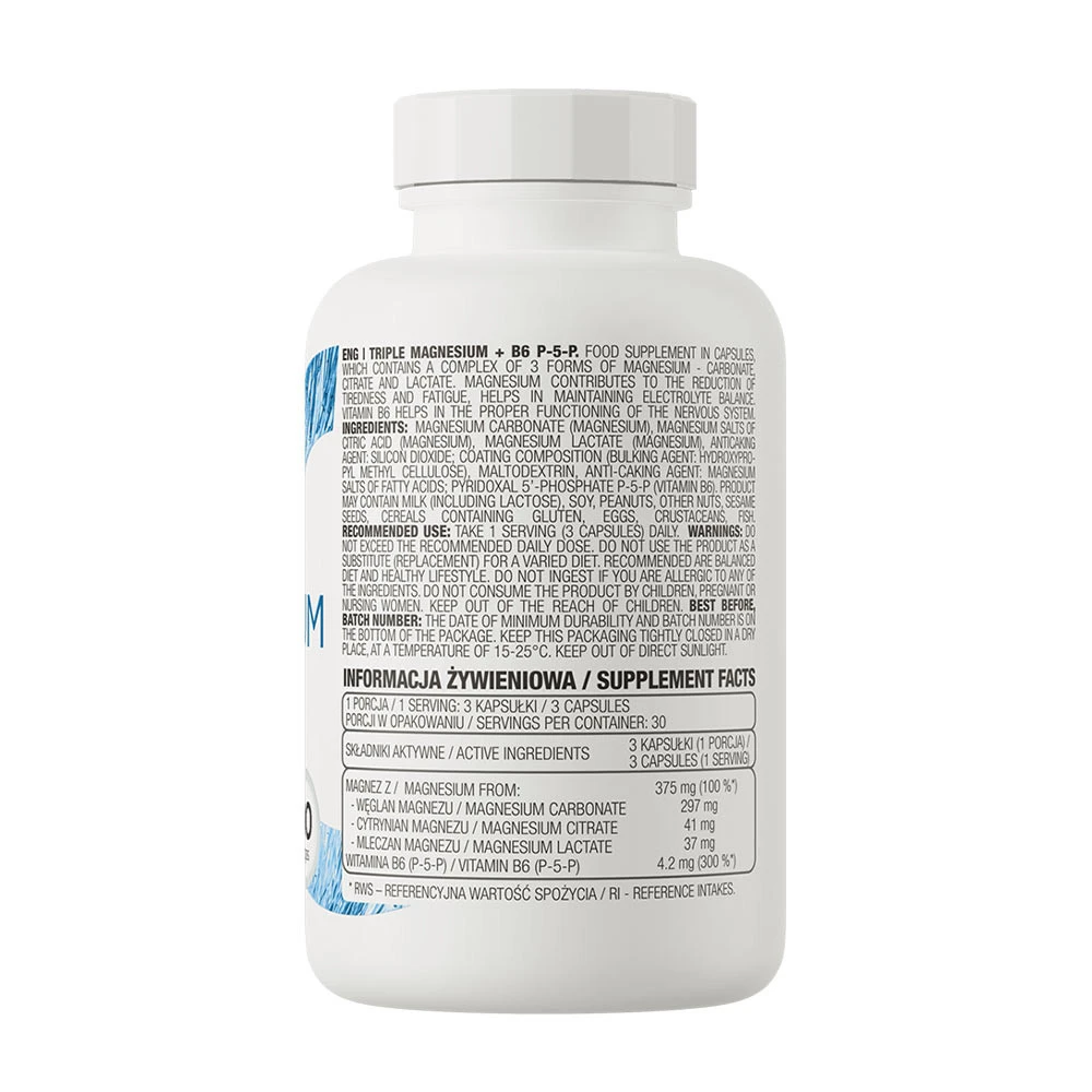 OstroVit – Triple magnesium + B6 P-5-P – 90 kapslit - Image 4