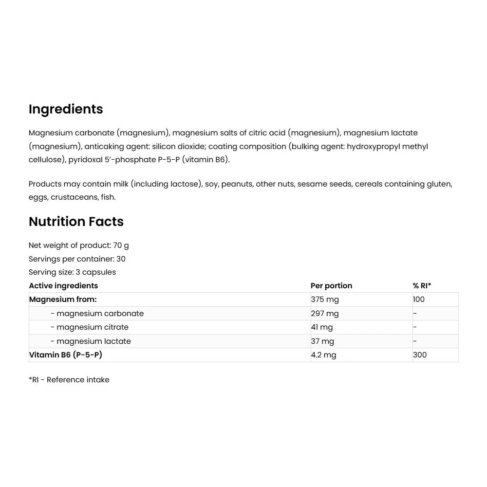 OstroVit – Triple magnesium + B6 P-5-P – 90 kapslit - Image 5