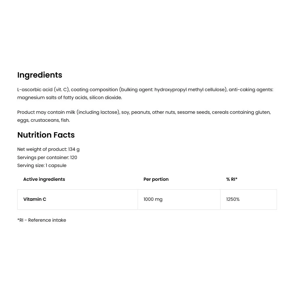 OstroVit – C-vitamiin 1000 mg, 120 kapslit - Image 5