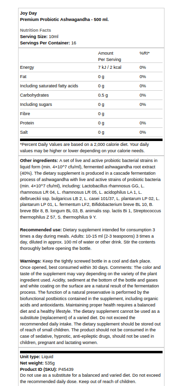 Premium Probiotisk Ashwagandha – 500 ml - Image 2