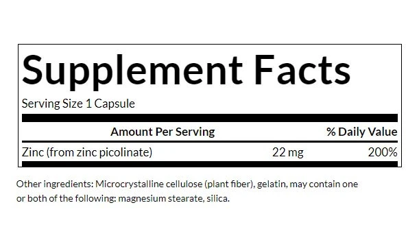 Tsinkpikolinaat – keha eelistatud vormis – 22 mg · 60 kapslit - Image 2