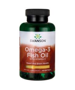 SWANSON Omega-3 + Witamina D-3 60 sgels