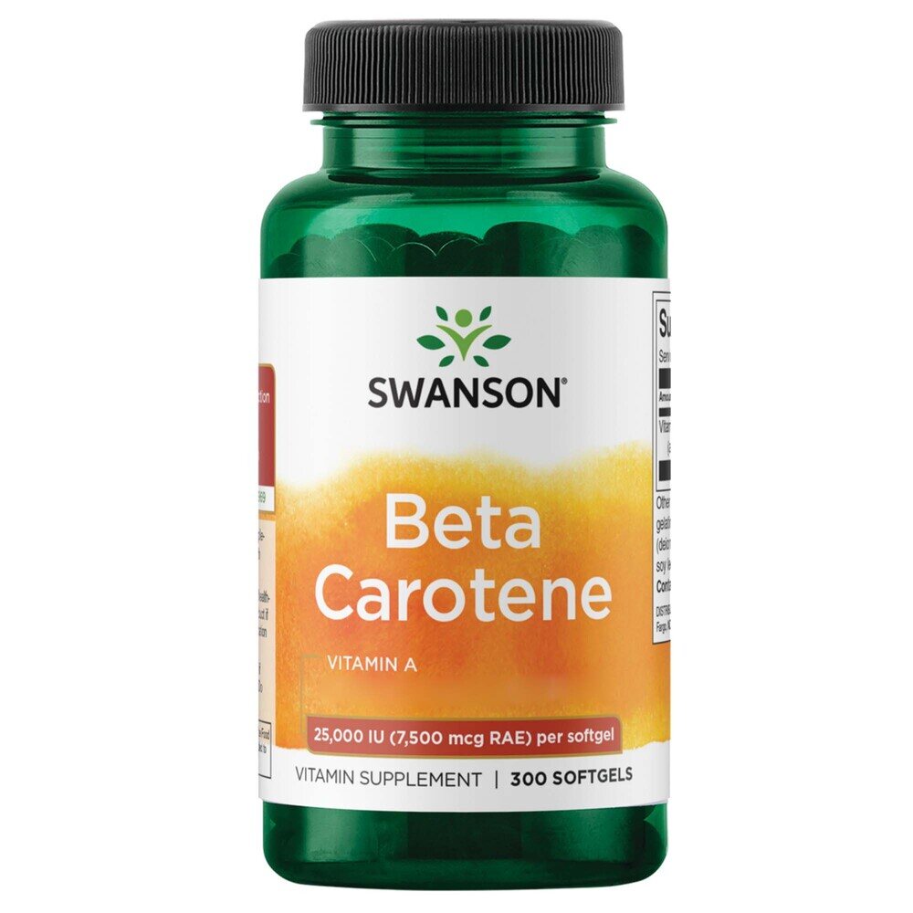 Swanson – Swanson Beta karoteen 25 000 IU (7 500 mcg) – 300 pehmetabletti - Pilt 2