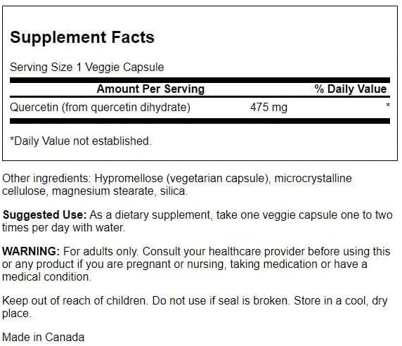 Swanson – Swanson High Potency Quercetin 475mg – 60 kapslit - Image 3