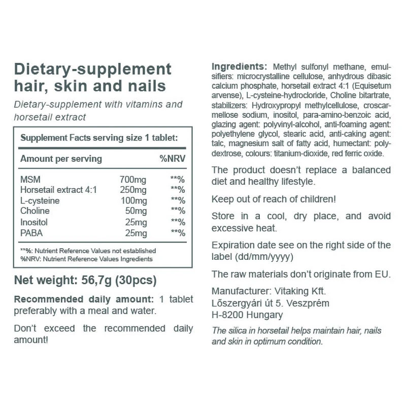 Vitaking – Hår, naha ja küünte vitamiinid – 30 tabletti - Image 7