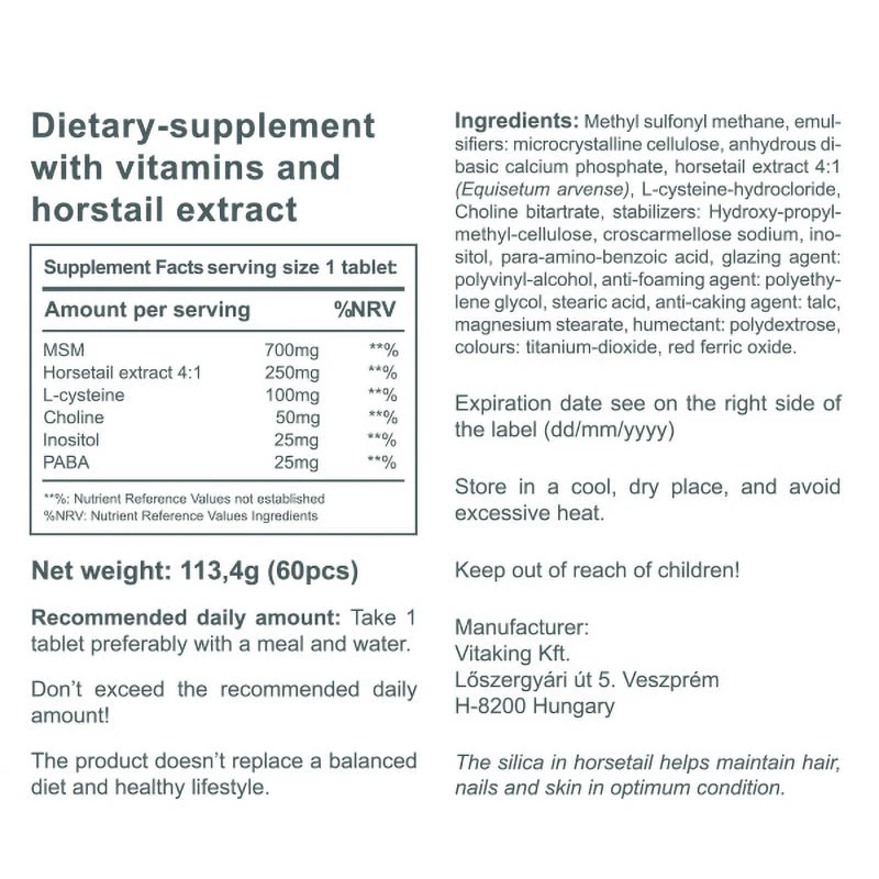 Vitaking – Hår, naha ja küünte vitamiinid – 60 tabletti - Image 3