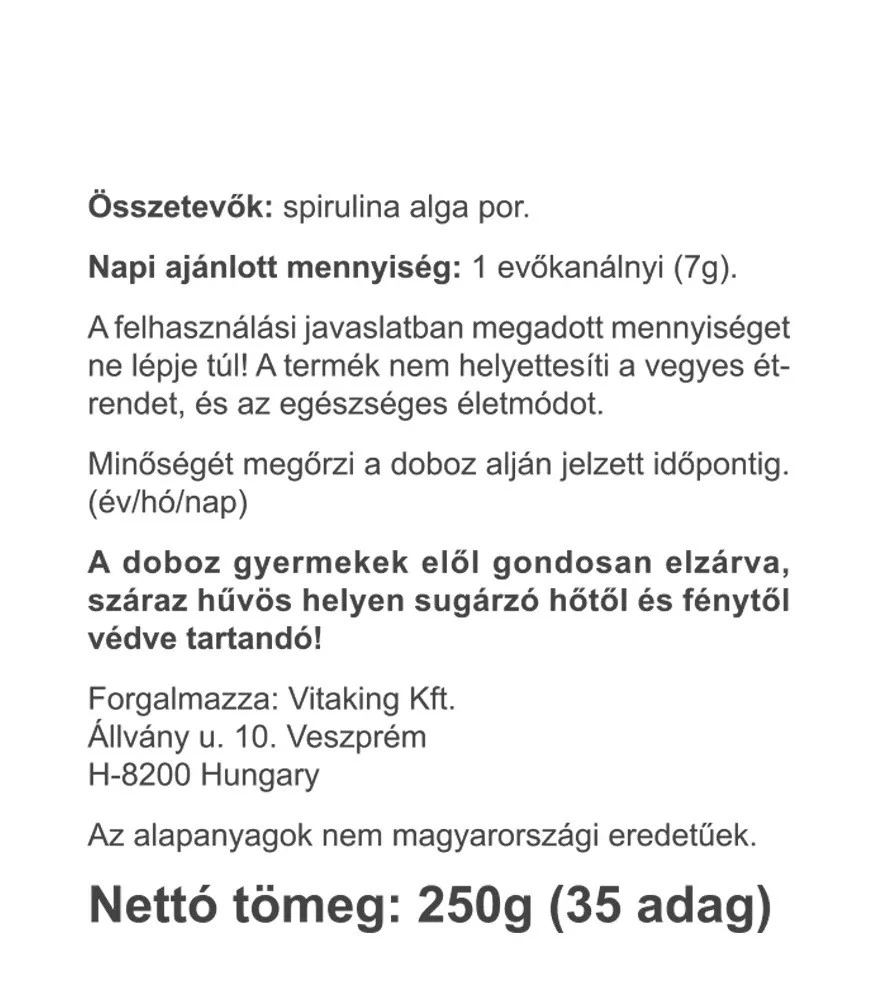 Vitaking – spirulina algepulber – 250 g - Image 3
