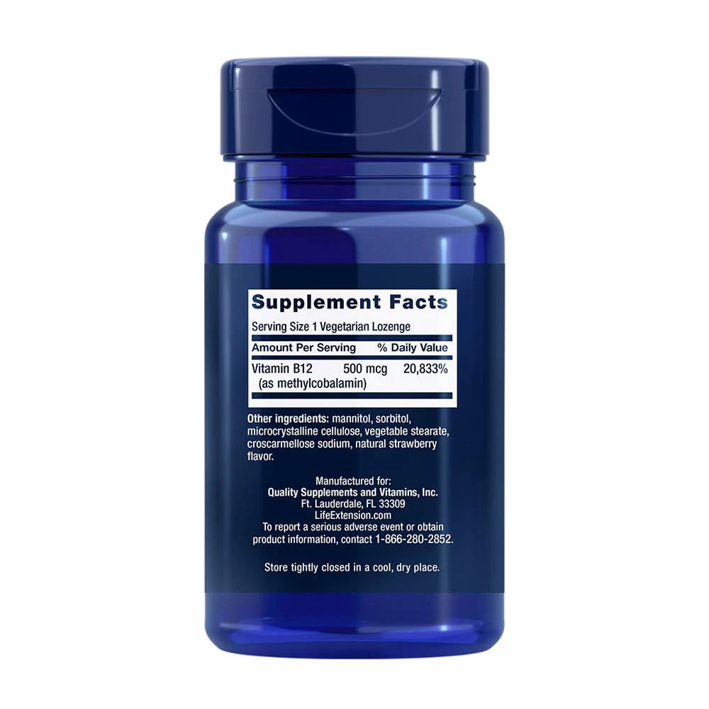 Metüülkobalamiin – B12-vitamiin – 500 mcg · 100 vegetaarset sugetabletti - Image 5