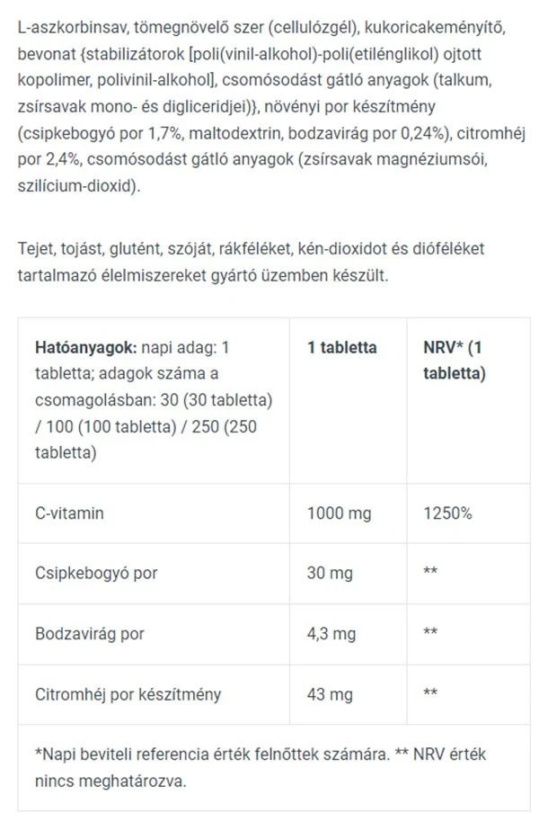C-vitamin 1000 – 30 tabletti - Image 6